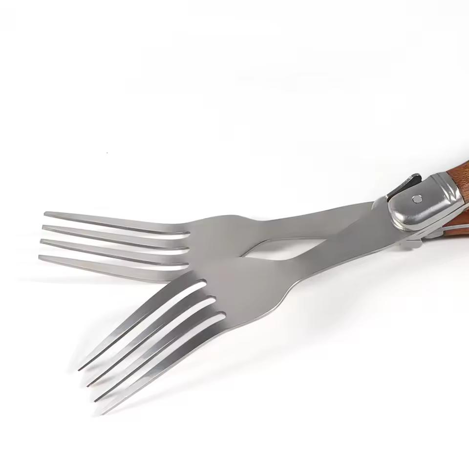 Steakvork- en serveerset, 6-delig, met houten handgrepen - Image 2